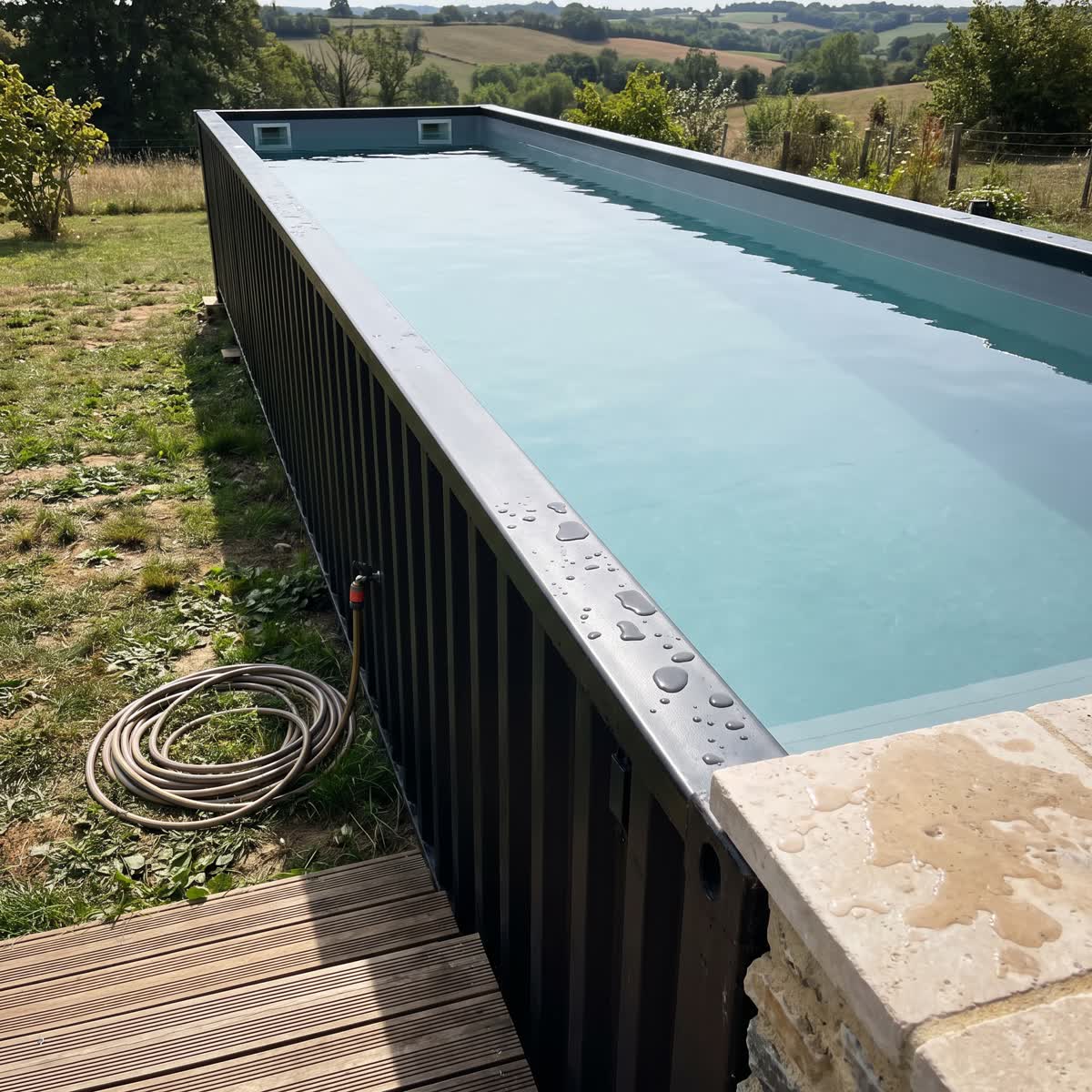Piscine container 12 mètres : Le couloir de nage