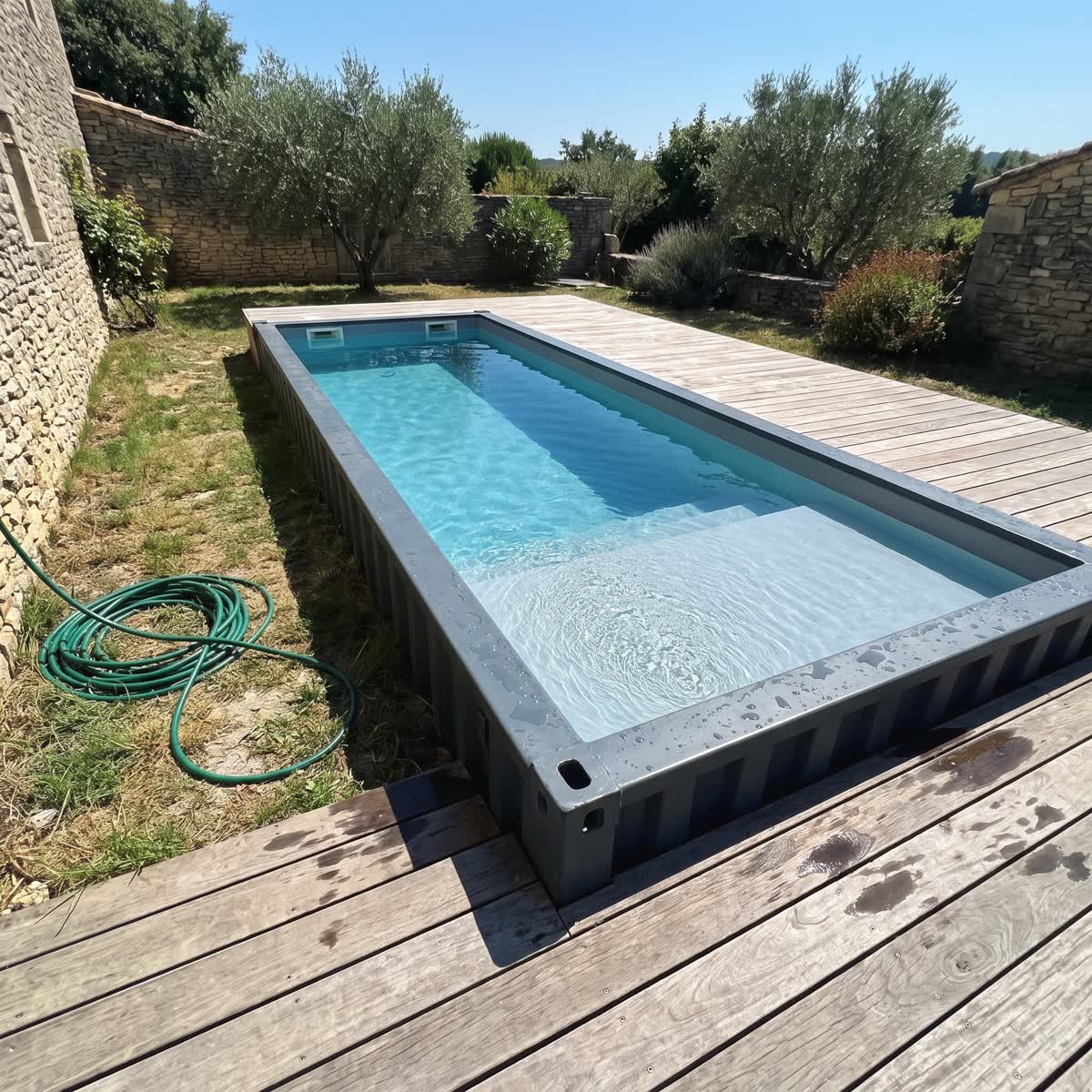 Piscine container avec plage : Détente et sécurité